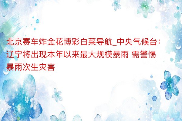 北京赛车炸金花博彩白菜导航_中央气候台：辽宁将出现本年以来最大规模暴雨 需警惕暴雨次生灾害