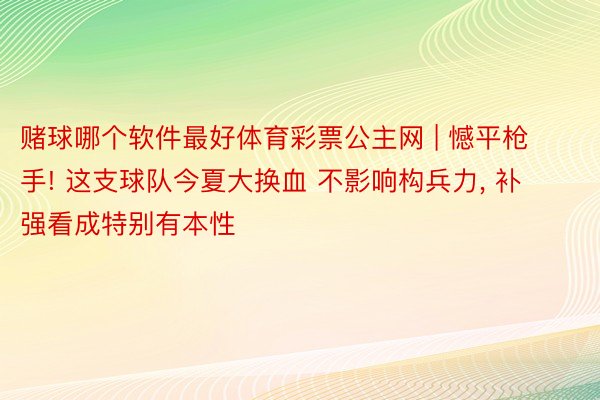 赌球哪个软件最好体育彩票公主网 | 憾平枪手! 这支球队今夏大换血 不影响构兵力, 补强看成特别有本性