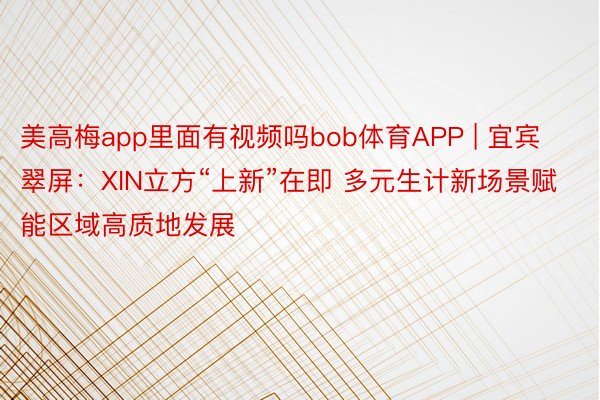 美高梅app里面有视频吗bob体育APP | 宜宾翠屏：XIN立方“上新”在即 多元生计新场景赋能区域高质地发展